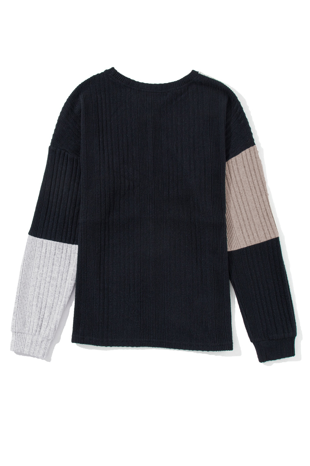 Colorblock Textured Knit Top - Eolante Clothing