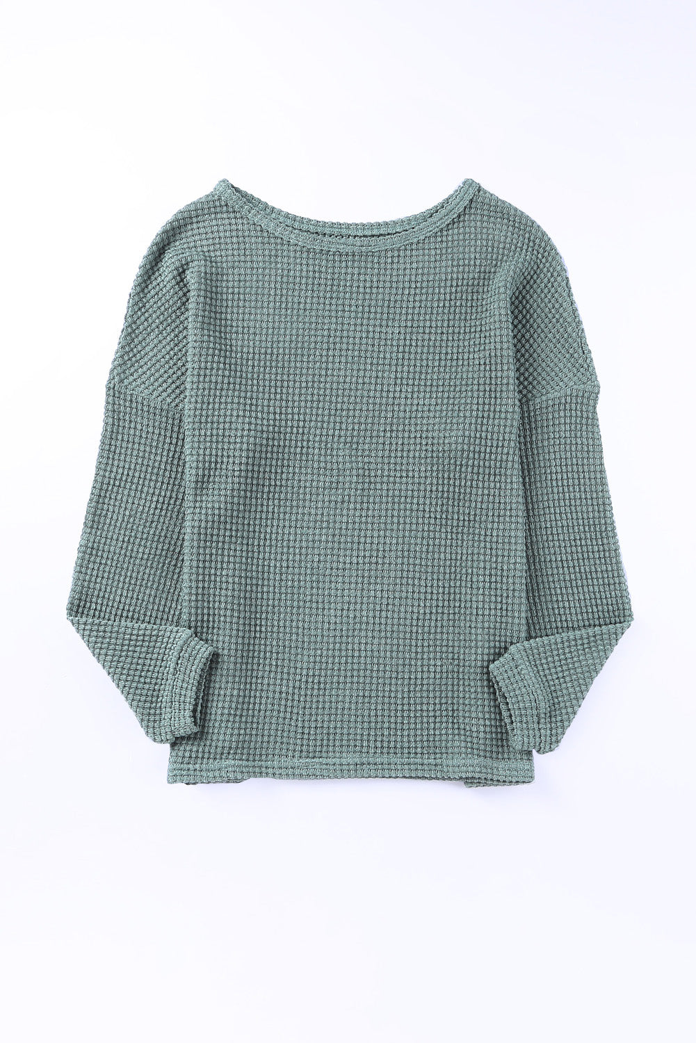 Waffle Knit Long Sleeve Top - Eolante Clothing