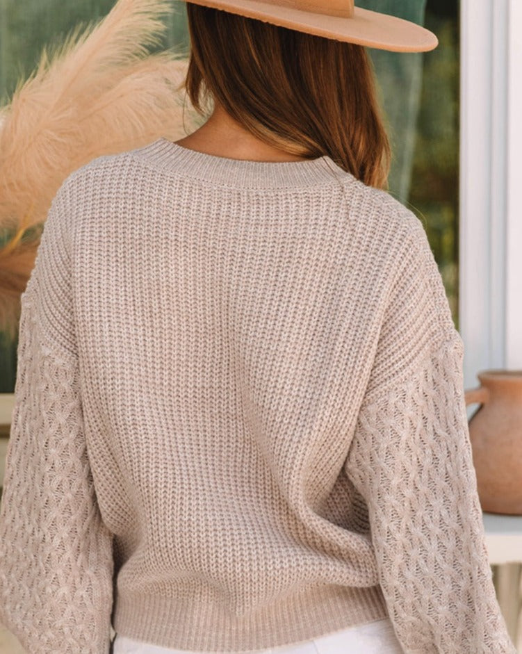 Drop Shoulder Knit Sweater - Eolante Clothing