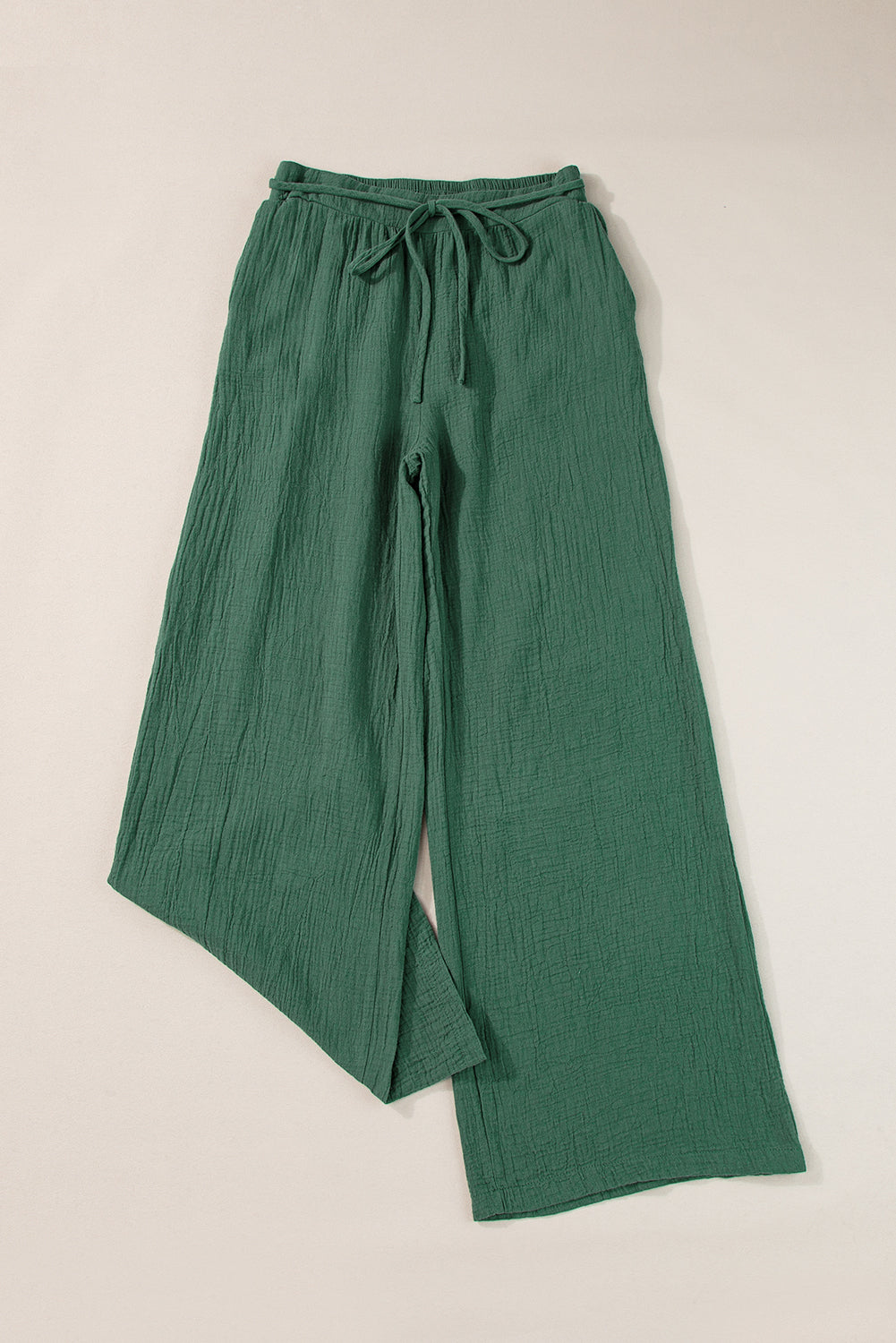 Crinkle Textured Wide Leg Pants - Eolante Clothing