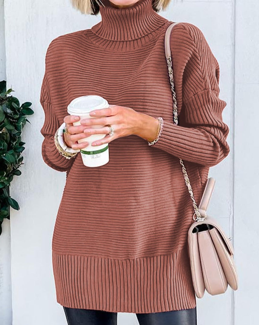 Ribbed Tunic Sweater - Eolante Clothing