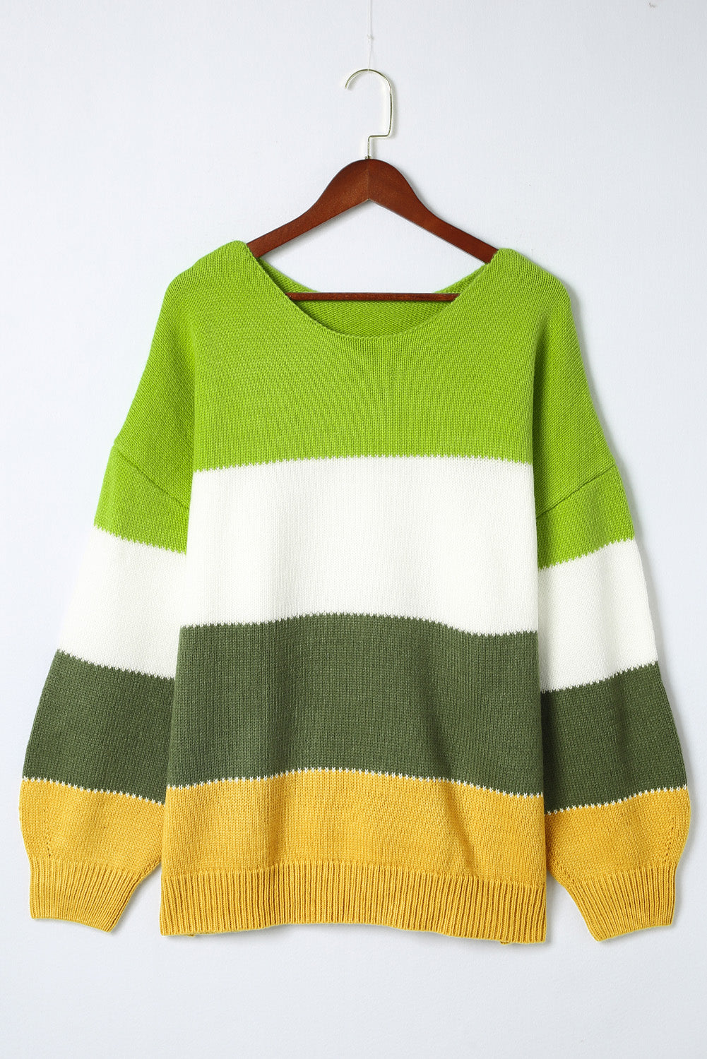 Colorblock Patchwork Plus Size Sweater - Eolante Clothing