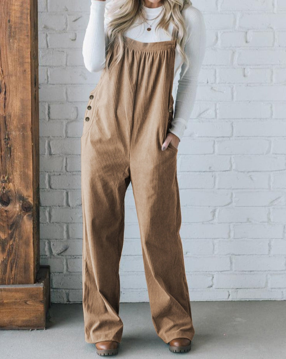 Corduroy Loose Fit Overall - Eolante Clothing