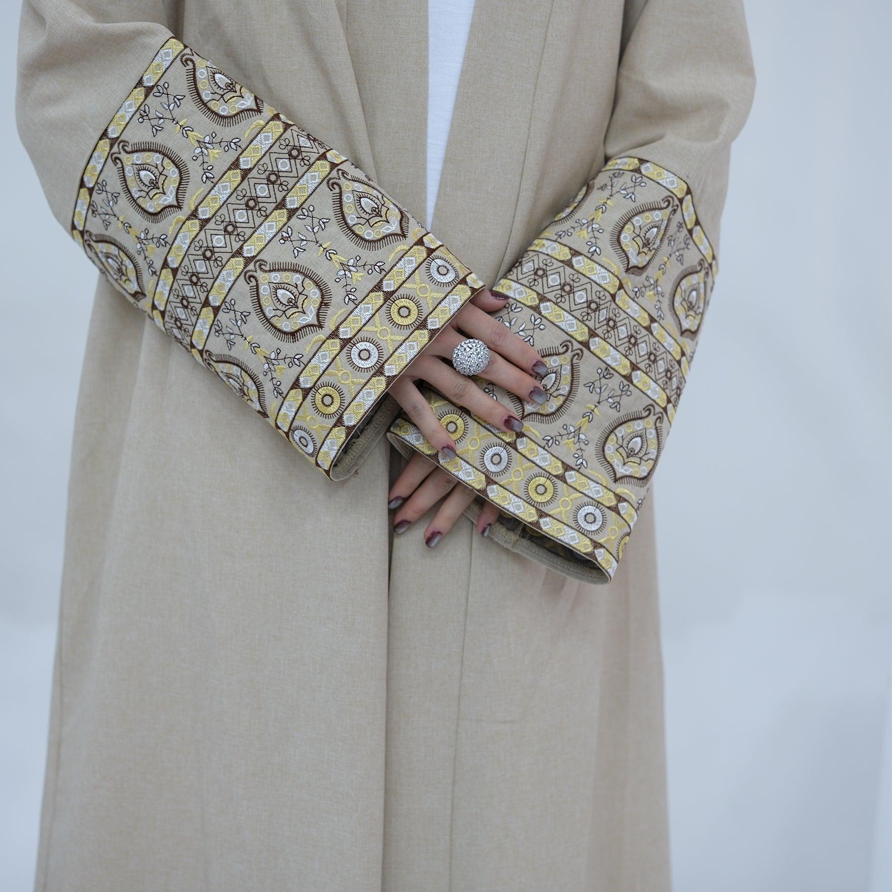 Medieval Embroidery for Open Abaya | Eolante Clothing