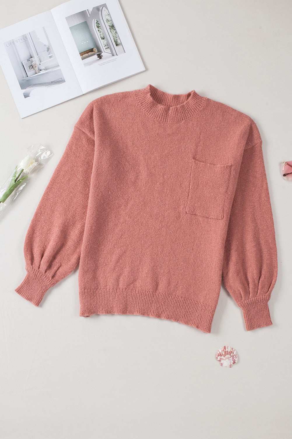 Puffy Pocketed Sweater - Eolante Clothing