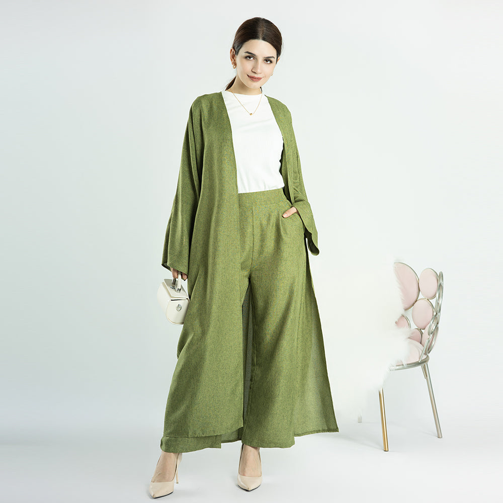 2 Piece Abaya Set, Dress and Pants For Casual to Formal Events - Eolante Clothing