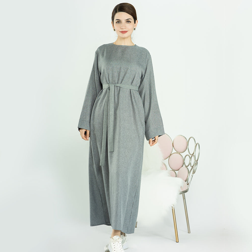 Gray Maxi Dress Abaya | Eolante Clothing 