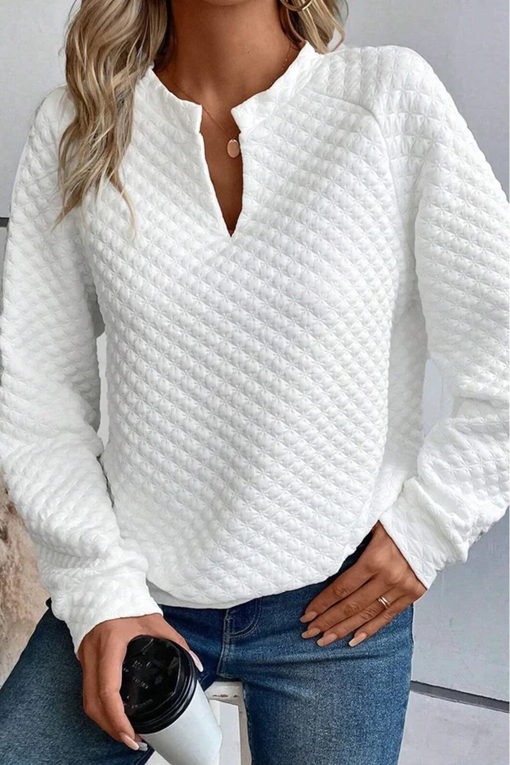 Quilted Long Sleeve Top - Eolante Clothing