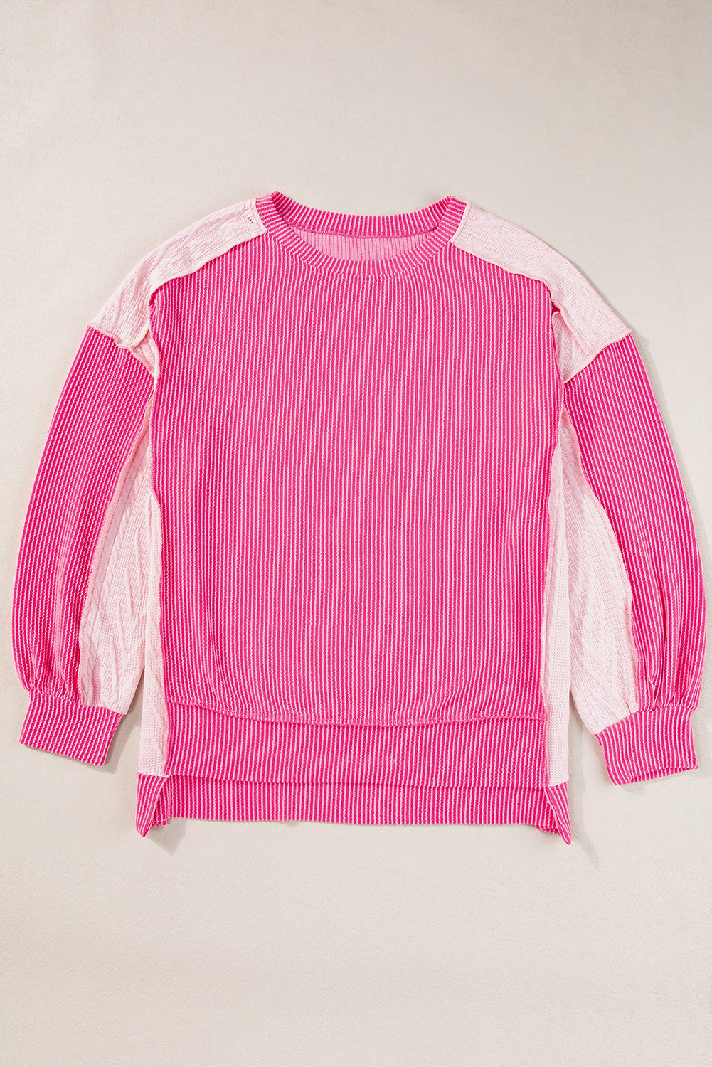 Cable Knit Colorblock Sweatshirt - Eolante Clothing