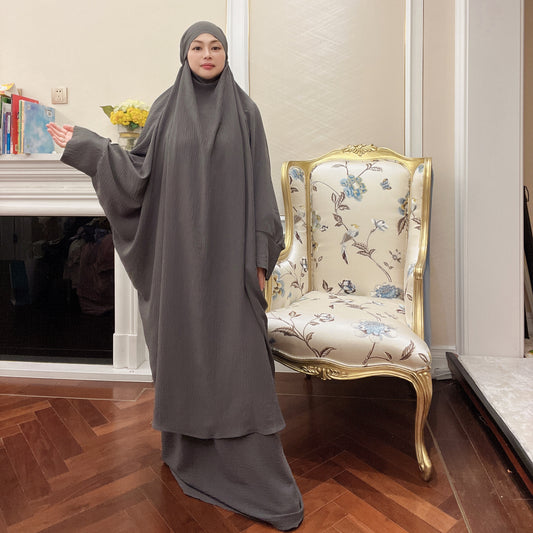 Crinkled Texture Prayer Dress Abaya