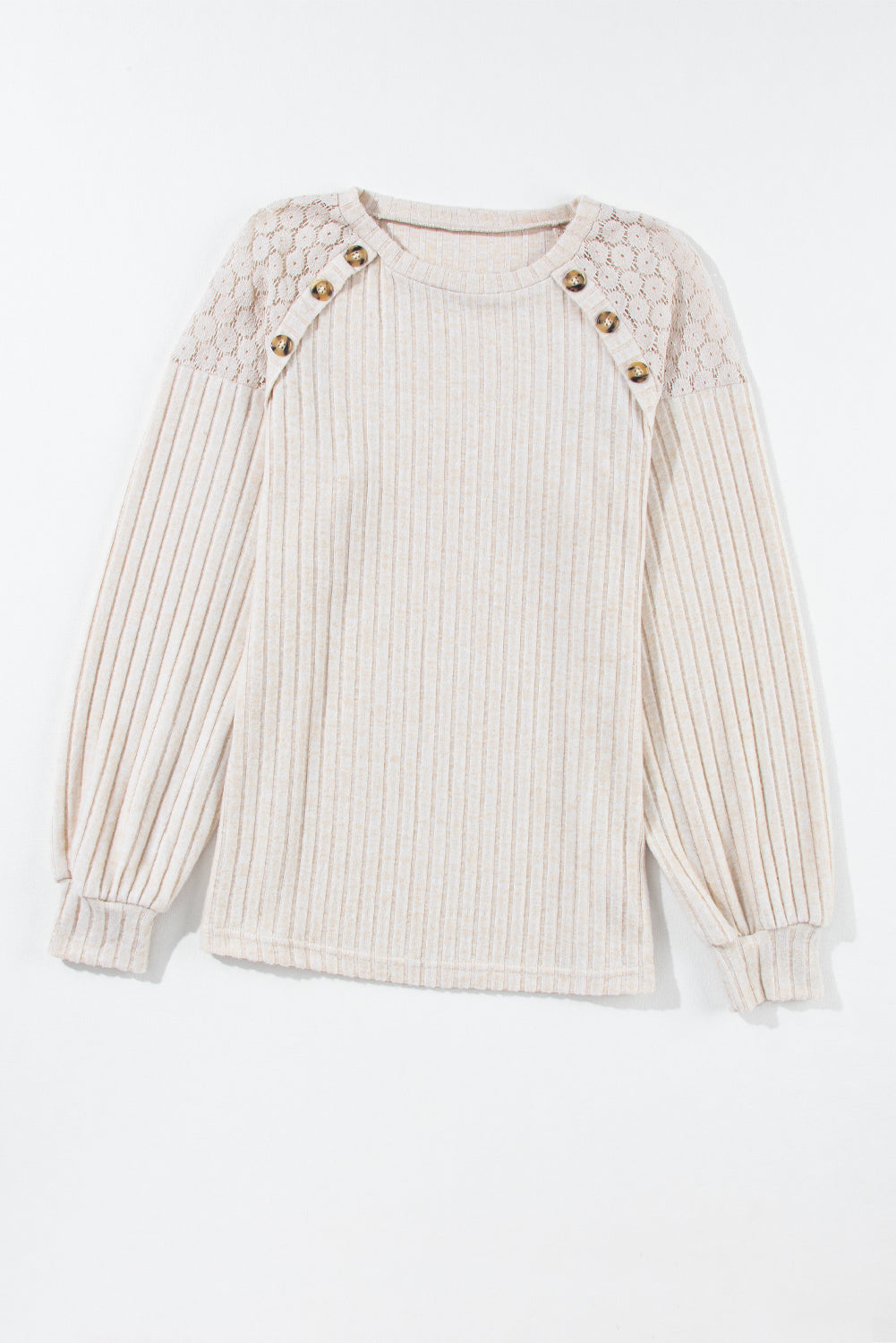 Contrast Lace Raglan Sleeve Top - Eolante Clothing