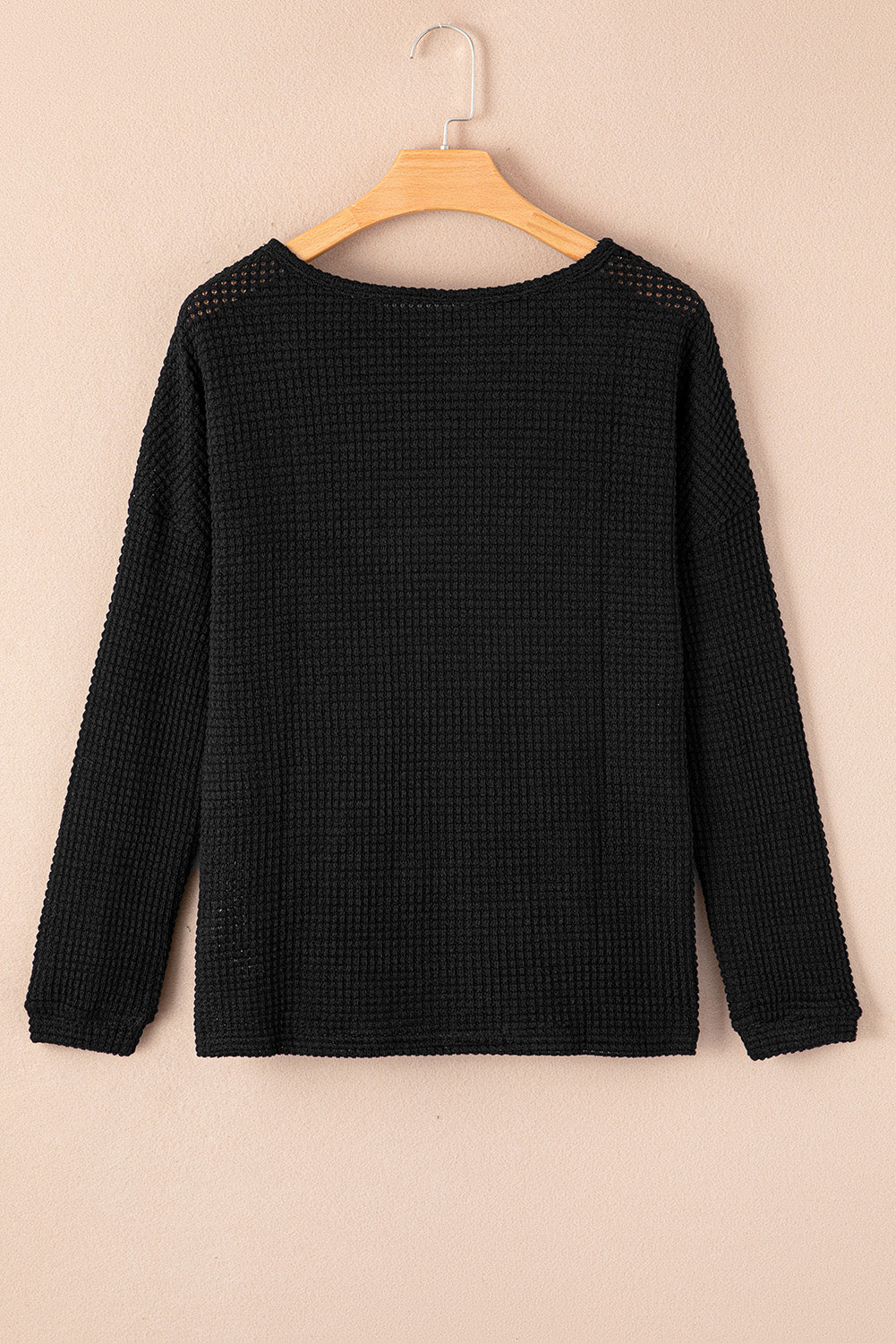 Waffle Knit Long Sleeve Top - Eolante Clothing