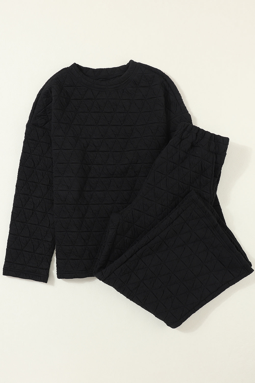 Quilted Pullover and Pants Loungewear Set - Eolante Clothing