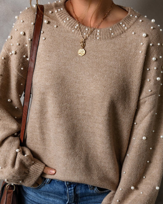 Pearl Drop Shoulder Sweater - Eolante Clothing