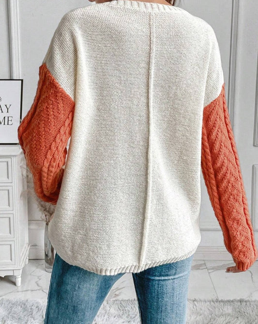 Colorblock Drop Shoulder Sweater