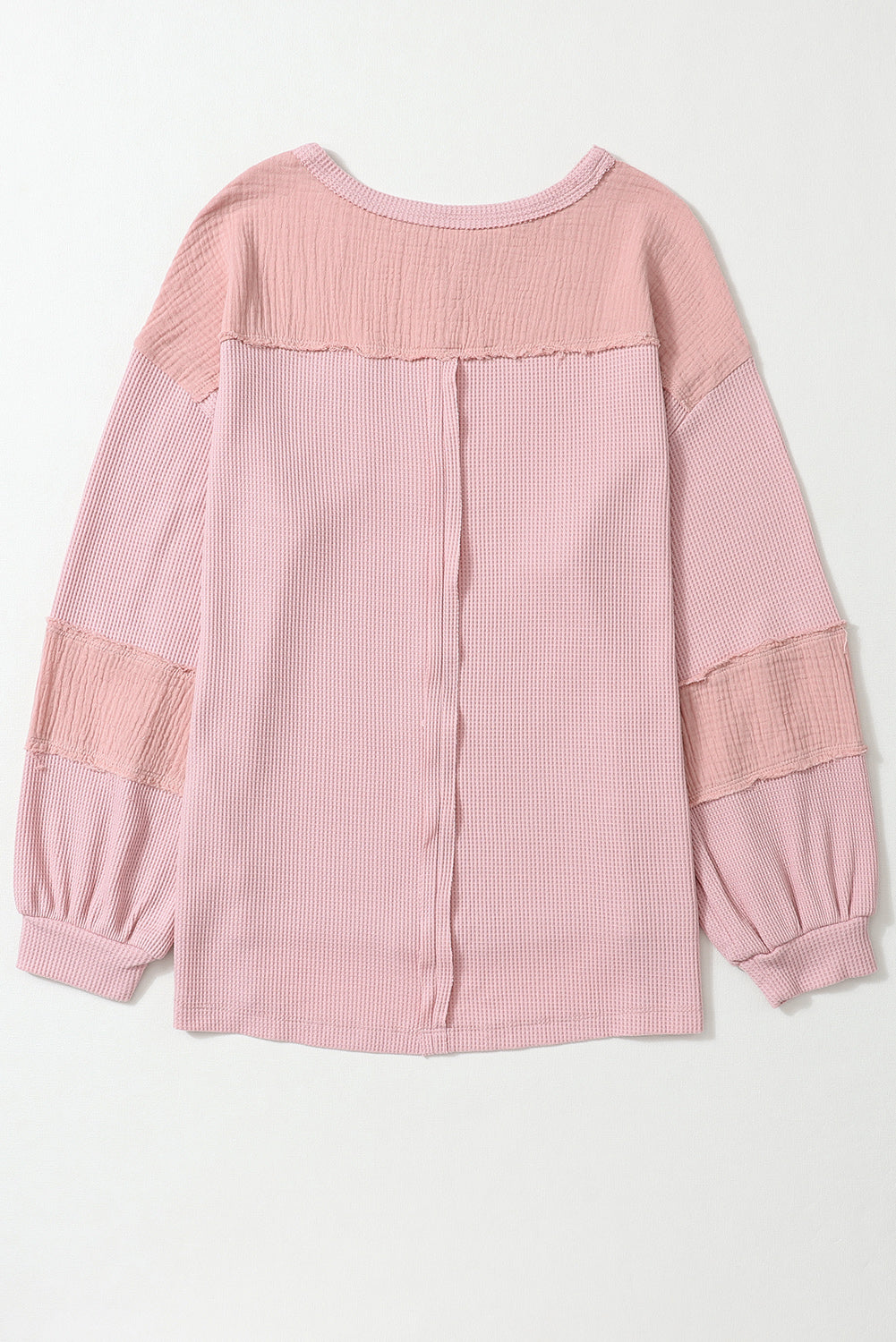 Waffle Knit Bubble Sleeve Top - Eolante Clothing