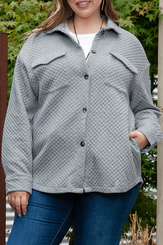 Quilted Plus Size Shacket - Eolante Clothing