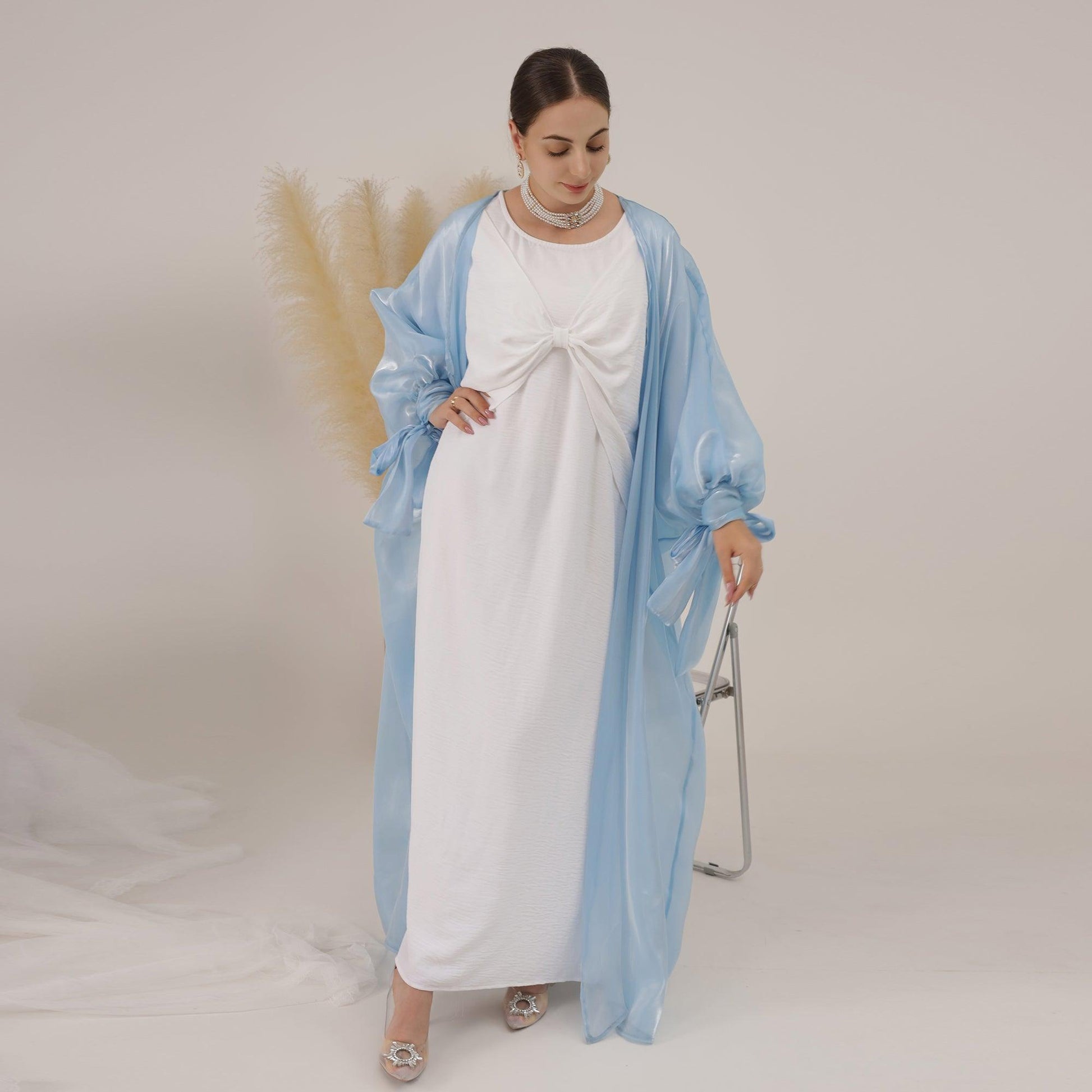 Crystal Silk Open Abaya | Eolante Clothing