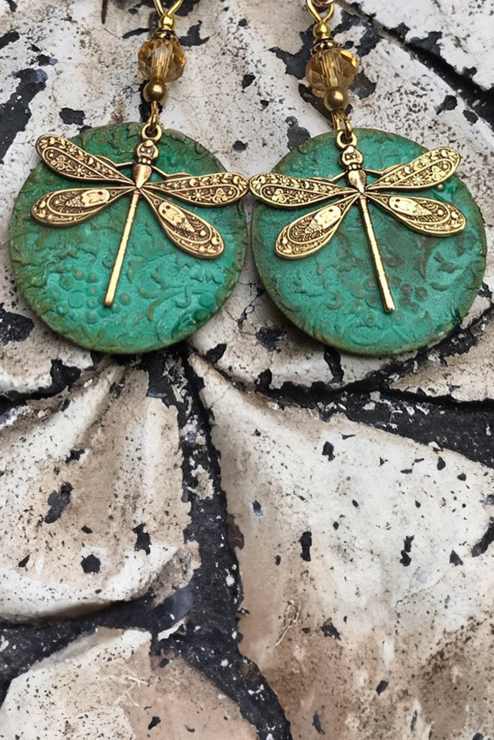 Dragonfly Drop Earrings, Styled with Hook - Eolante Clothing