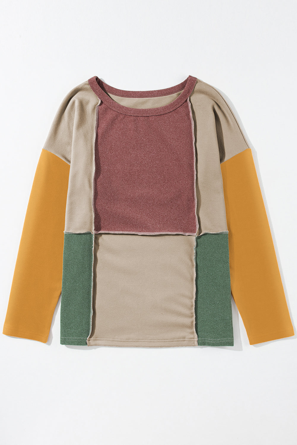 Colorblock Knit Long Sleeve Top - Eolante Clothing