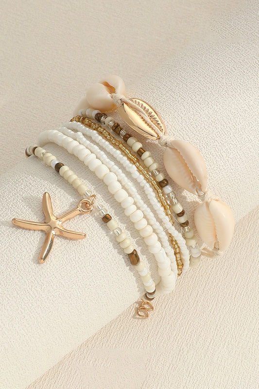 7-Piece Bohemian Shell Starfish Beaded Bracelets