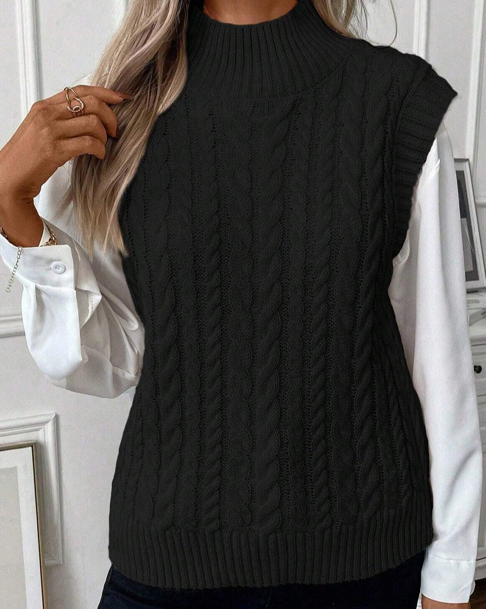 Cable Knit Sweater Top - Eolante Clothing