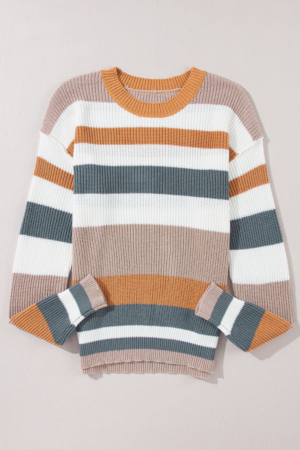 Knit Color Block Sweater - Eolante Clothing