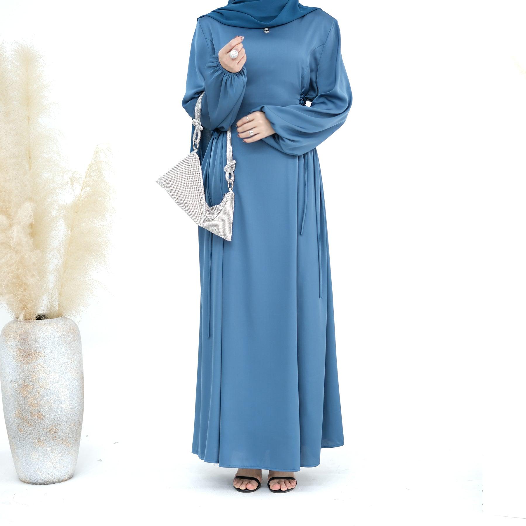 Blue Bubble Sleeves in Maxi Abaya | Eolante Clothing 