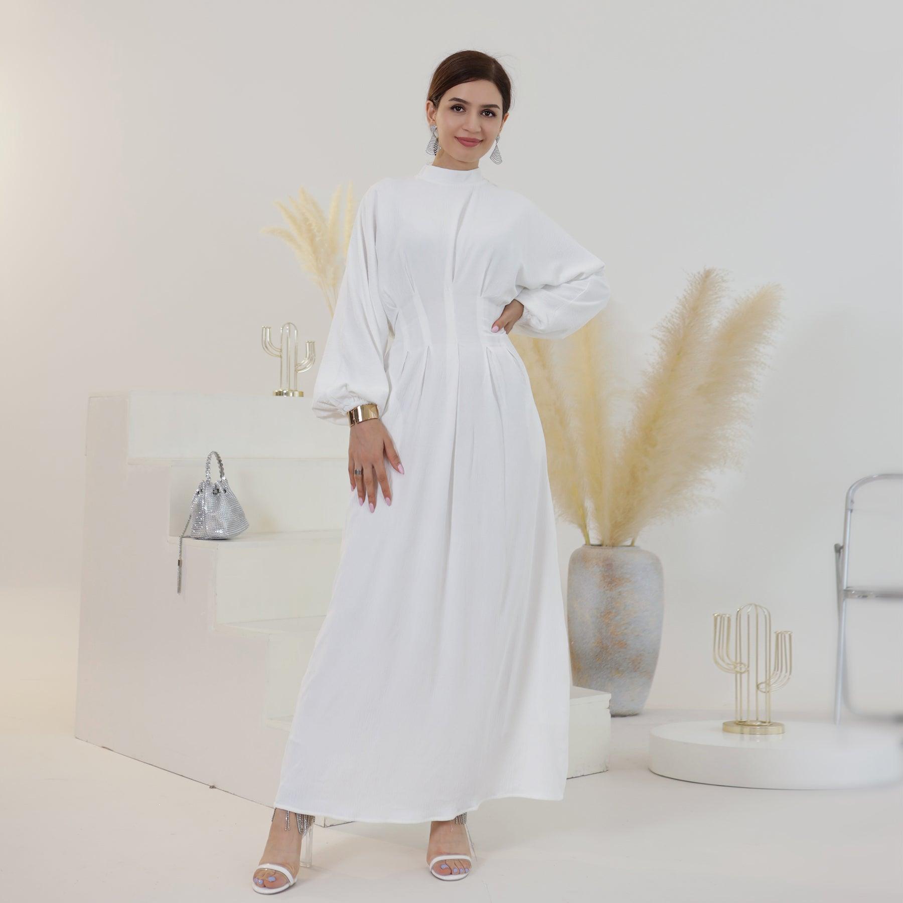 Open Abaya with Leafy Embroidery | Eolante Clothing