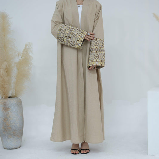 Open Abaya with Medieval Embroidery | Eolante Clothing