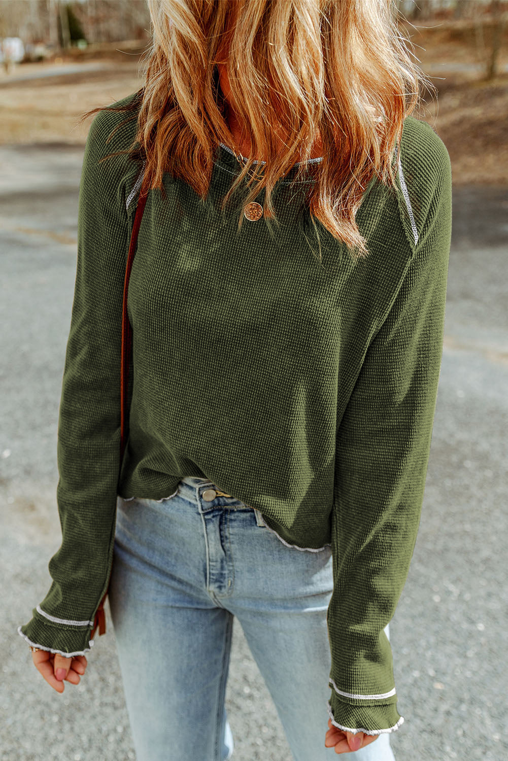 Textured Long Sleeve Top - Eolante Clothing