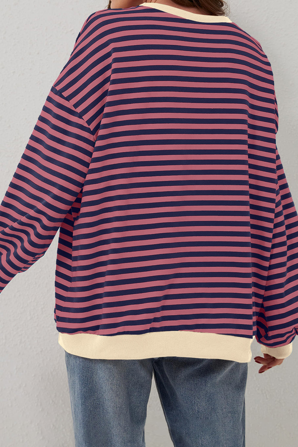 Contrast Trim Pullover Sweatshirt - Eolante Clothing