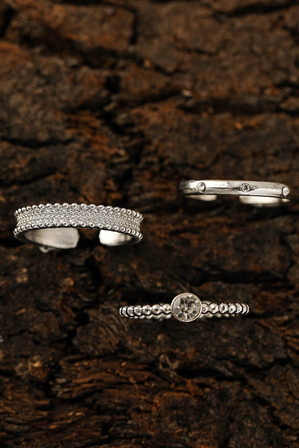 3-Piece Elegant Rhinestones Rings