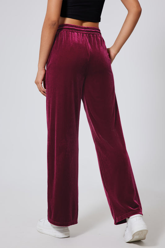 Drawstring Waist Wide Leg Pants