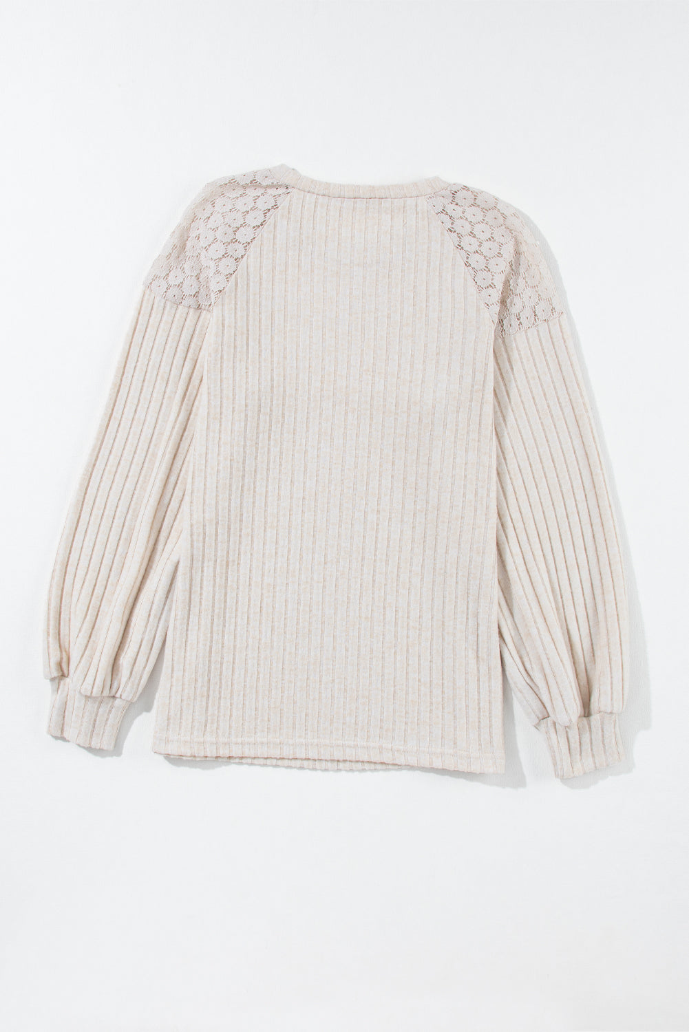 Contrast Lace Raglan Sleeve Top - Eolante Clothing