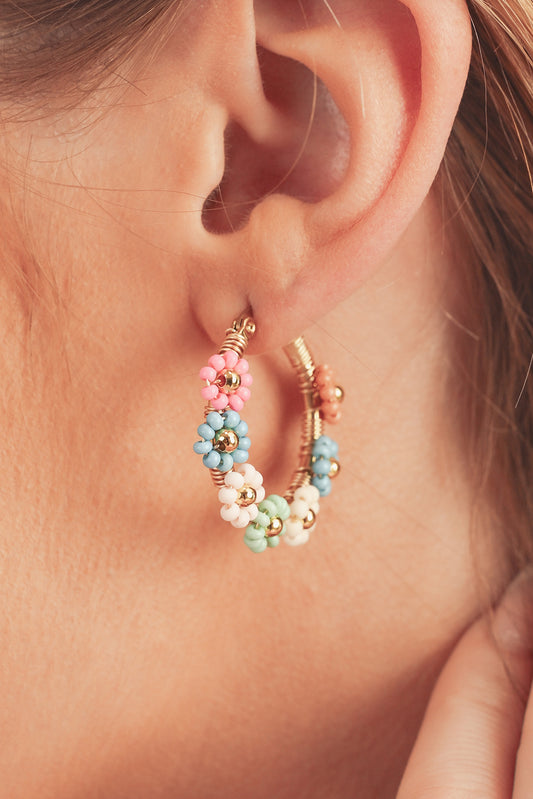 Flower Hoop Earrings