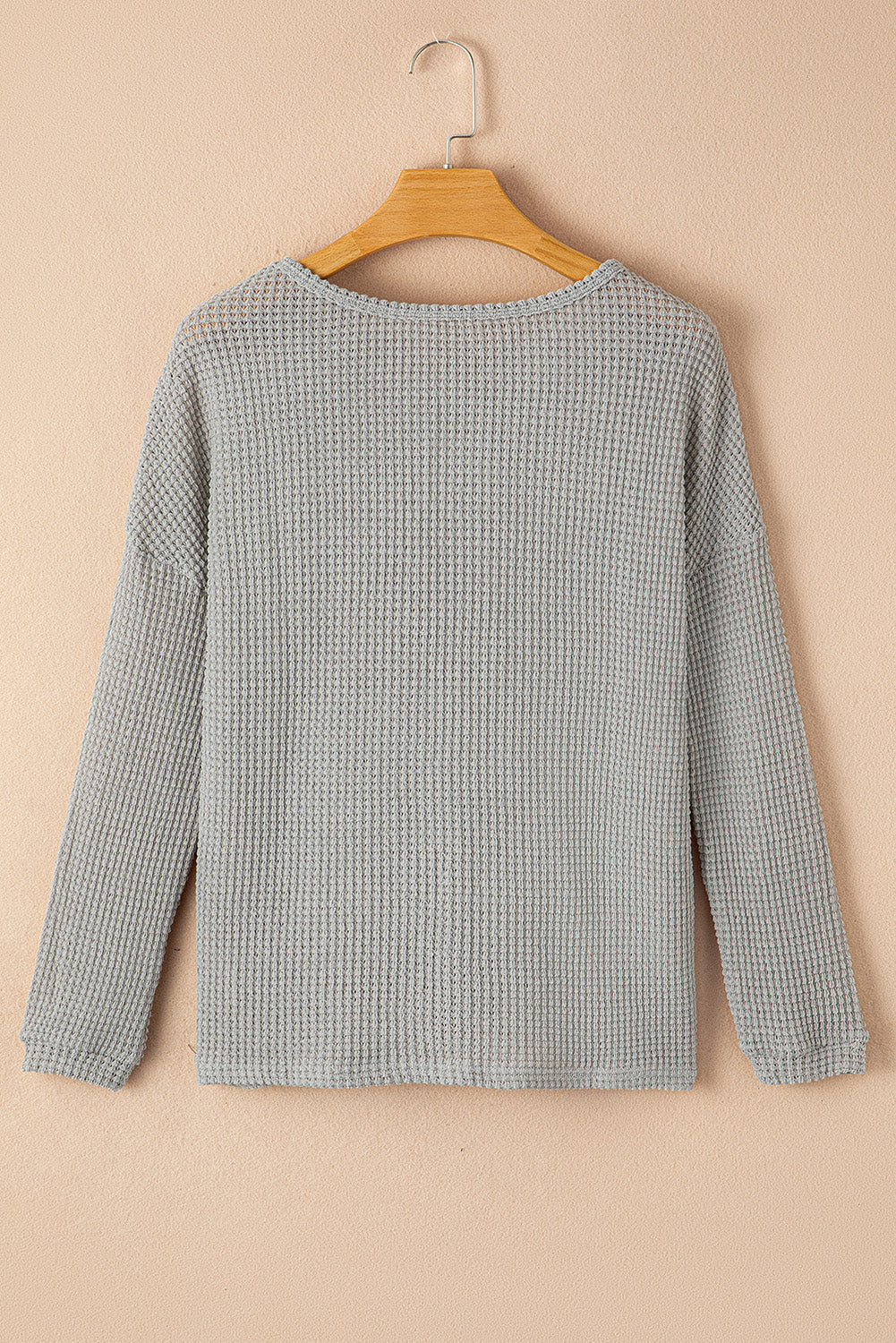 Waffle Knit Long Sleeve Top - Eolante Clothing