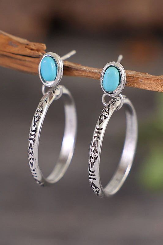 Ring Turquoise Stud Earrings