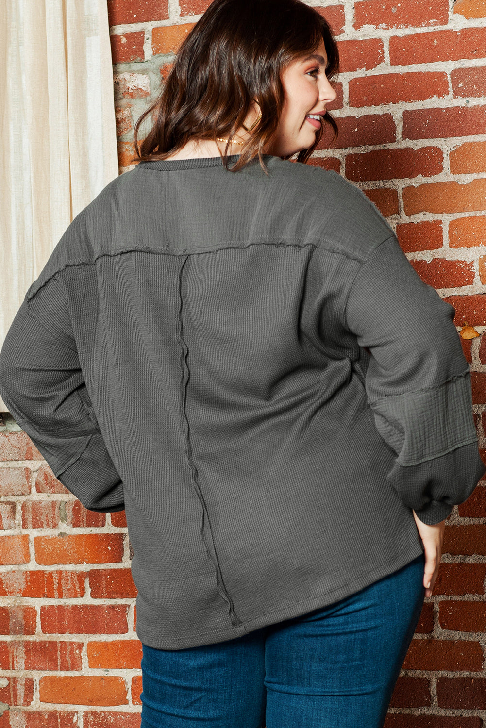 Crinkle Patchwork Plus Size Top - Eolante Clothing