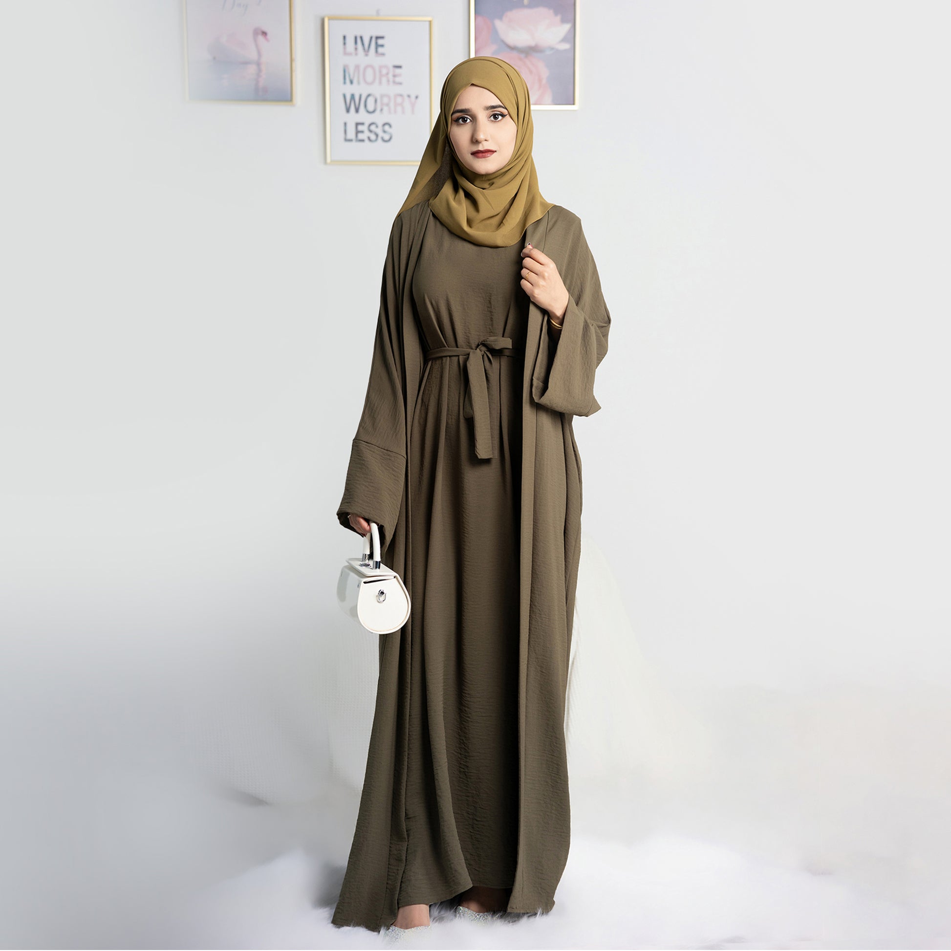 Inner Dress for Abaya in Army Green | Eolante Clothing 