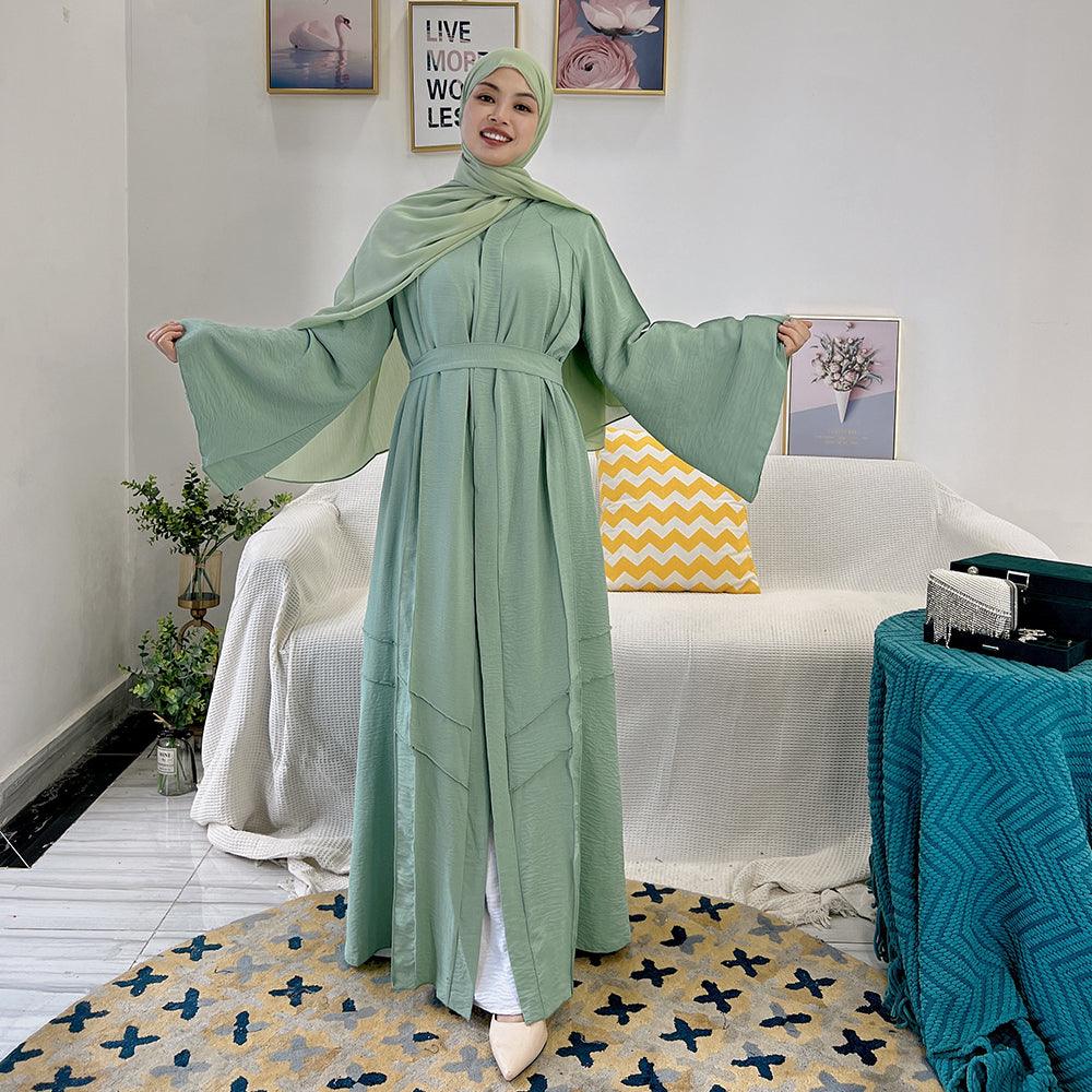 Jade Green Flowy Abaya | Eolante Clothing