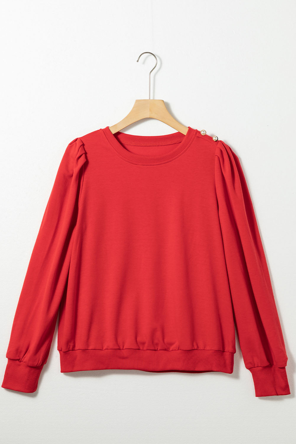 Button Tab Long Sleeve Top - Eolante Clothing