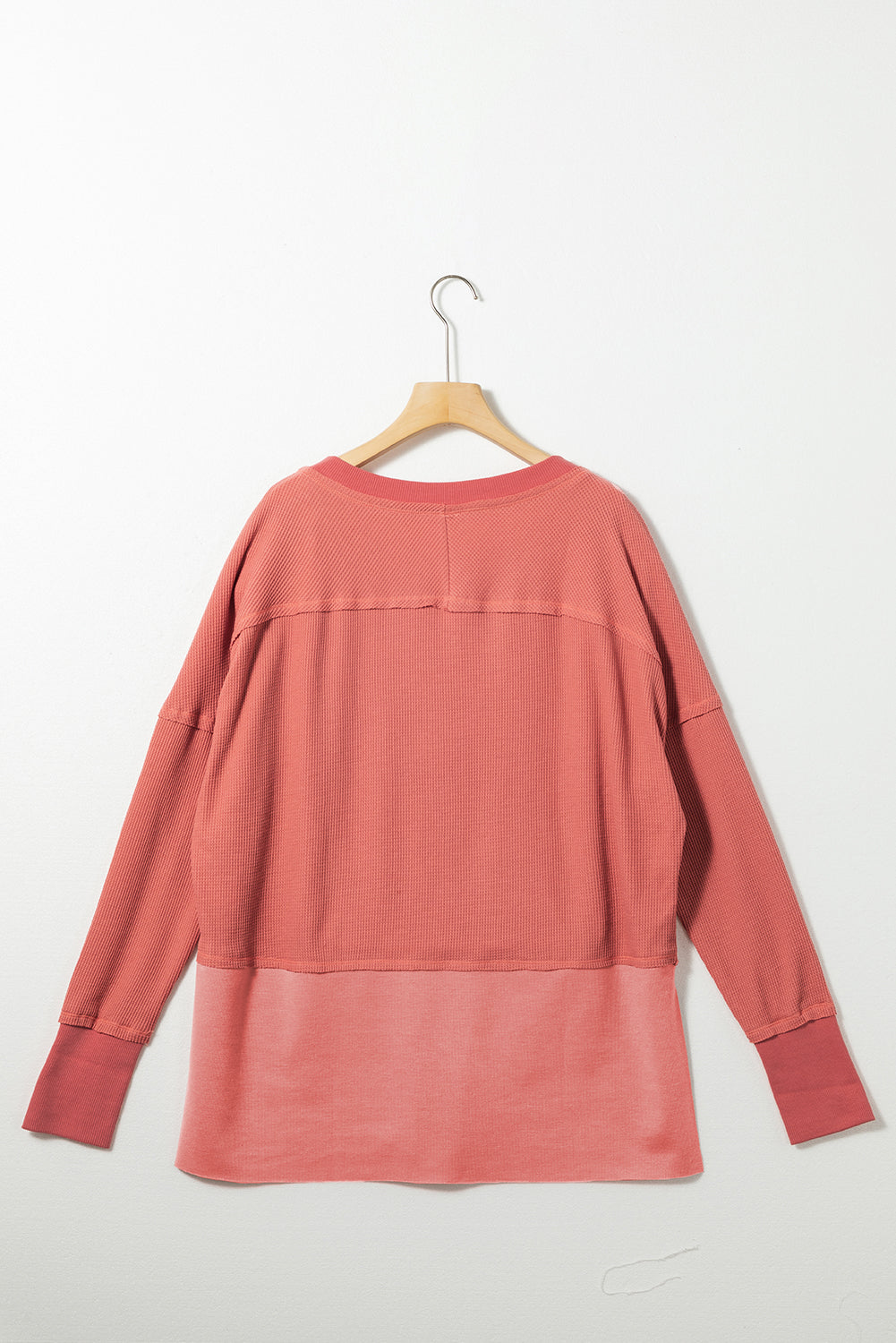 Waffle Knit Patchwork Top - Eolante Clothing