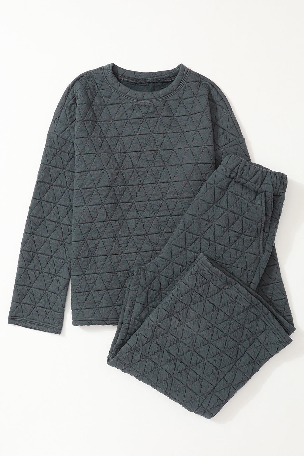 Quilted Pullover and Pants Loungewear Set - Eolante Clothing