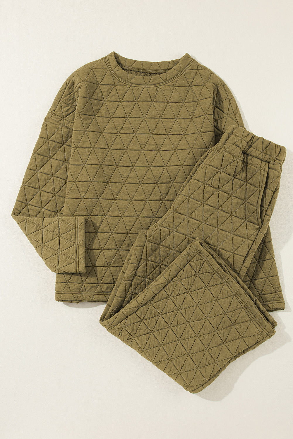 Quilted Pullover and Pants Loungewear Set - Eolante Clothing