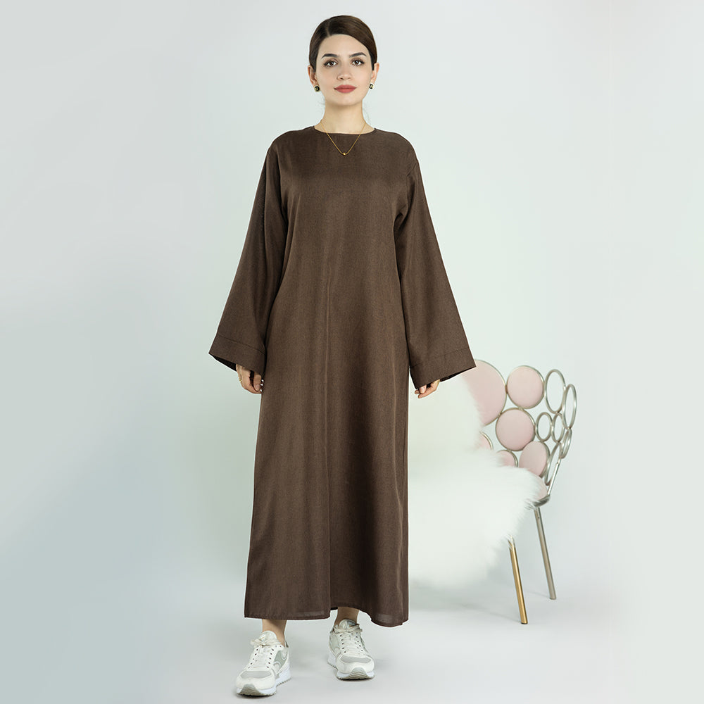 Maxi Dress Abaya in Dark Coffee | Eolante Clothing 