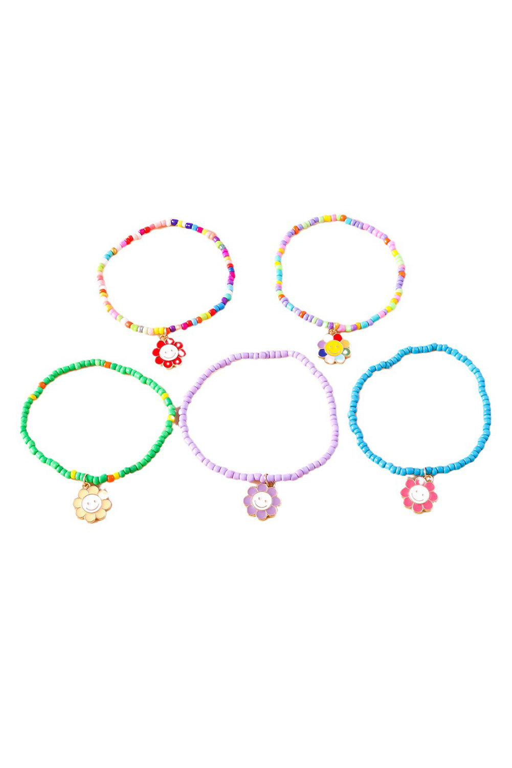 5  Smiley Face Flower Bracelets | Eolante Clothing