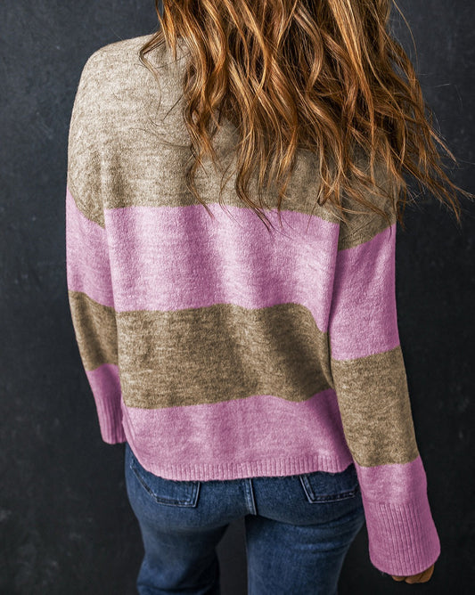 Wide Sleeve Sweater in Stripes - Eolante Clothing