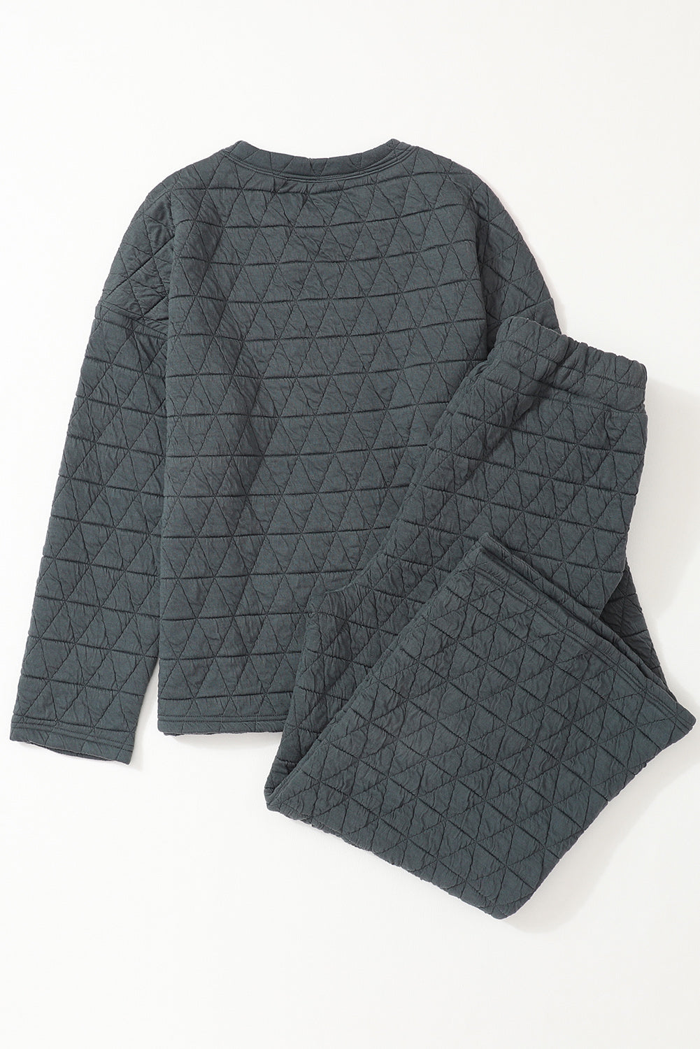 Quilted Pullover and Pants Loungewear Set - Eolante Clothing