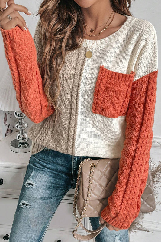 Colorblock Drop Shoulder Sweater